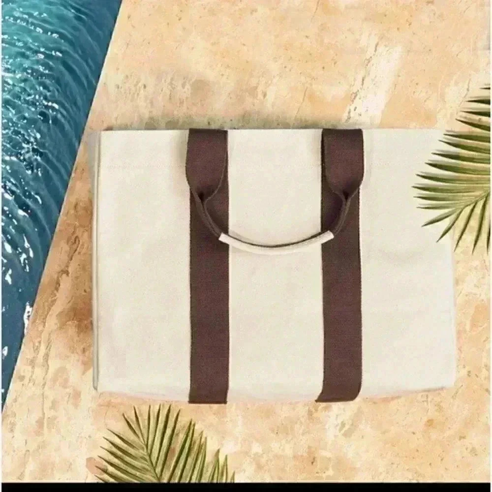 LE BAR MARCHÉ La Plage Beach Travel Tote - Picture 4 of 6